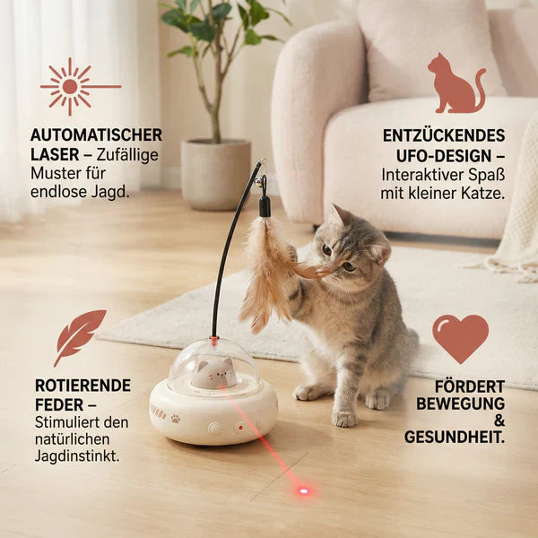 Smartest cat toy with LED laser & feather Stornfield