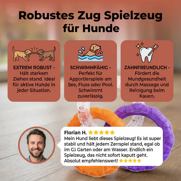3 Ring Chew Toy for Dogs robust and tooth-friendly Stornfield