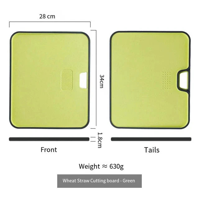 Wheat Straw Cutting Board Chopping Board Hanging Hole Spillover Board | Stornfield