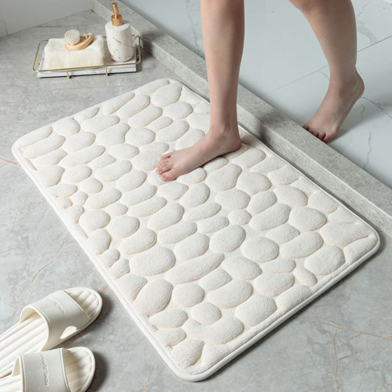 Pebble Design Bathroom Mat with Memory Foam | Stornfield