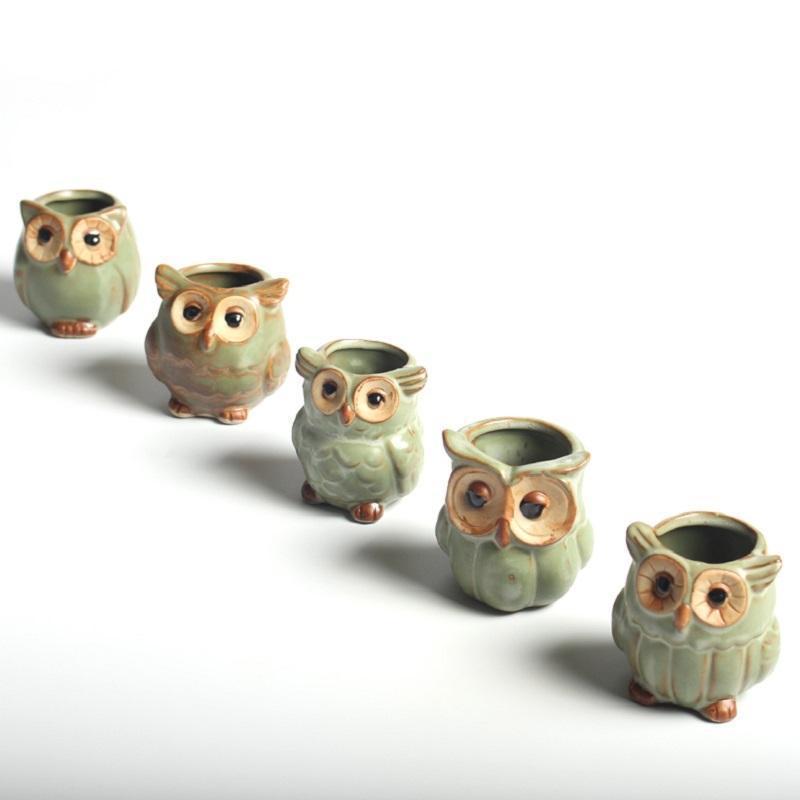 Stornfield | 5-piece Ceramic Owl Flower Pot Set