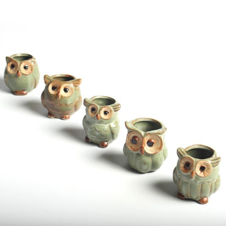 Stornfield | 5-piece Ceramic Owl Flower Pot Set