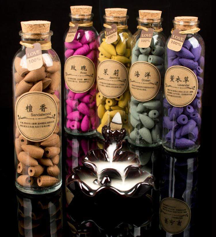Stornfield | Men's Smoking Backflow Incense Cones Glass Bottle 60 Pieces