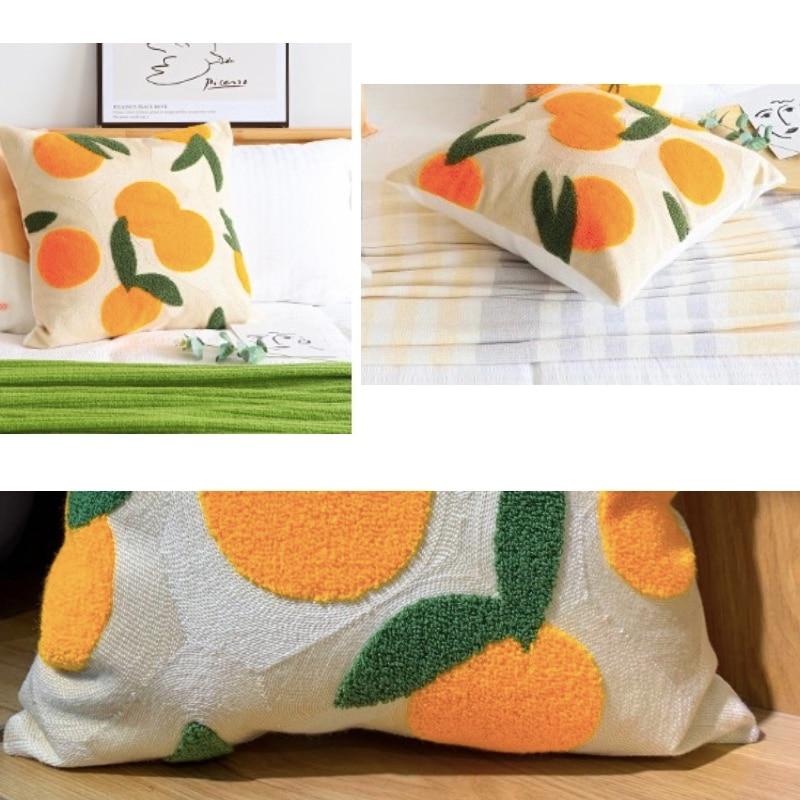 Stornfield | Orange Embroidered Pillowcase