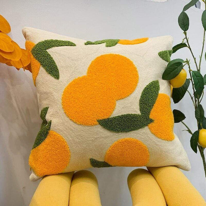 Stornfield | Orange Embroidered Pillowcase
