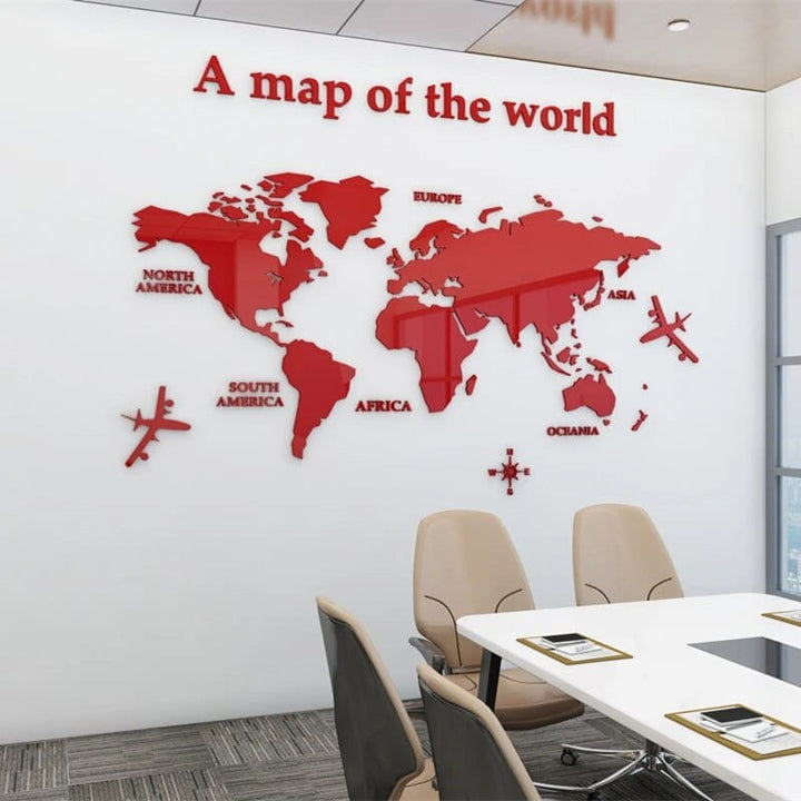 Stornfield | Autocollant mural carte du monde 3D