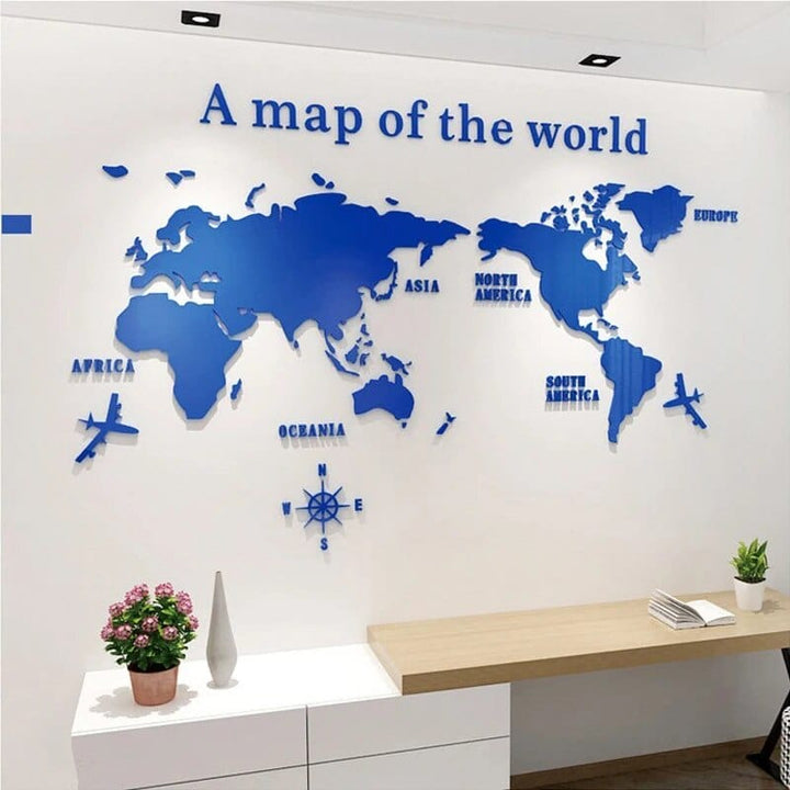 Stornfield | Autocollant mural carte du monde 3D