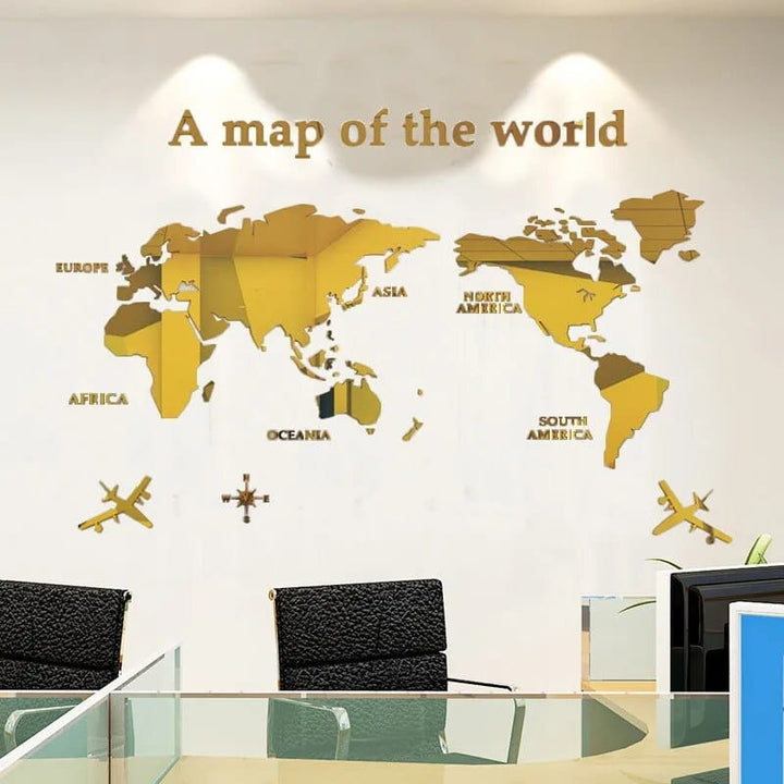 Stornfield | Autocollant mural carte du monde 3D