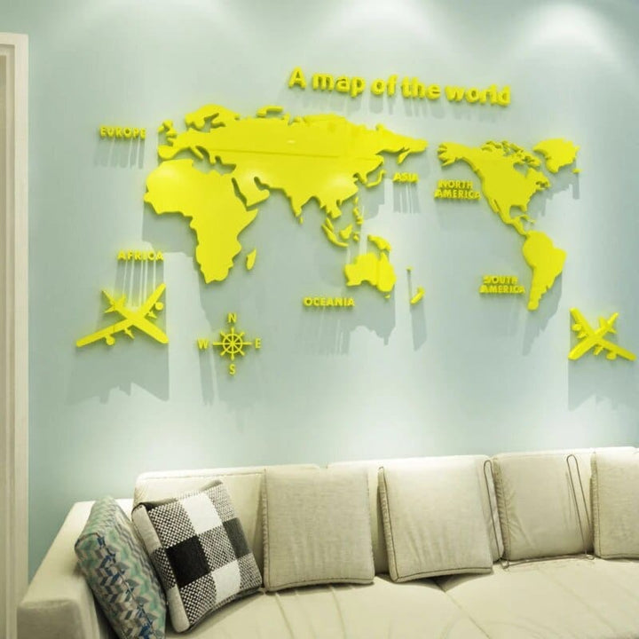 Stornfield | Autocollant mural carte du monde 3D