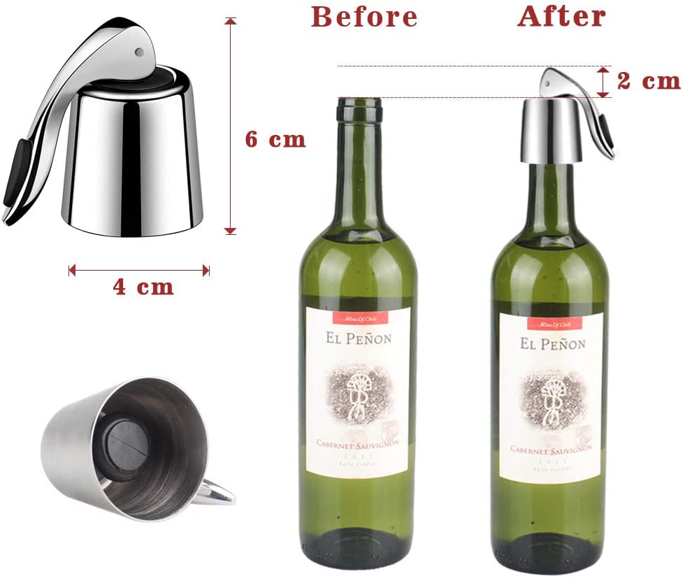 Wine Bottle Stopper Stainless Steel Wine Bottle Plug with Silicone | Stornfield