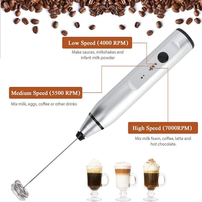 Wireless Milk Frothers Electric Handheld Blender With USB | Stornfield