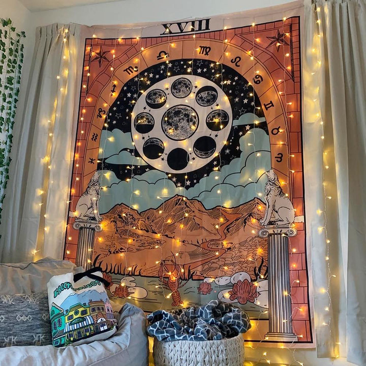 Stornfield | "The Moon" Colorful Tarot Tapestry