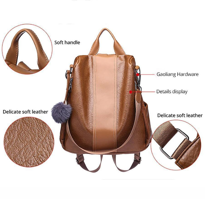 Stornfield | Women's Anti-theft Leather Backpack