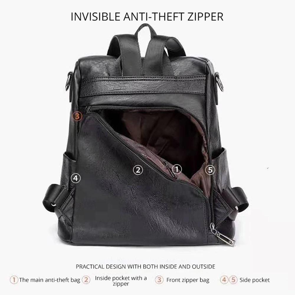 Stornfield | Women's Anti-theft Leather Backpack