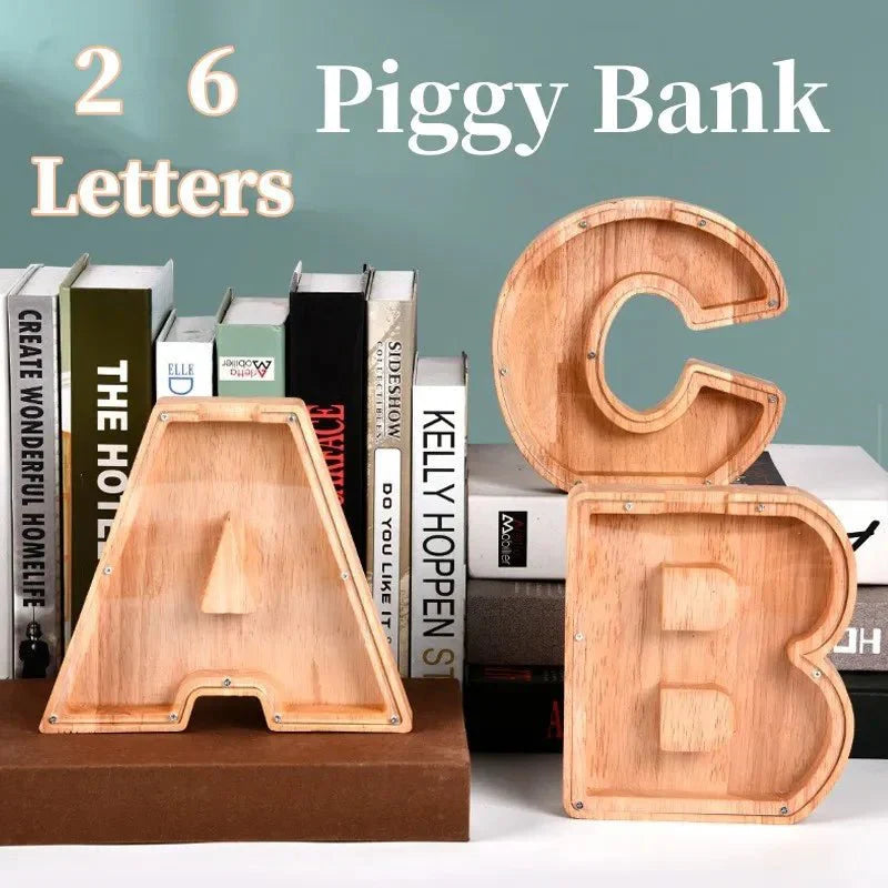 Stornfield | Lettres de l'alphabet en bois 'Initial' Tirelire