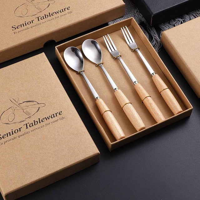 Wooden Handle Cutlery Portable Set | Stornfield