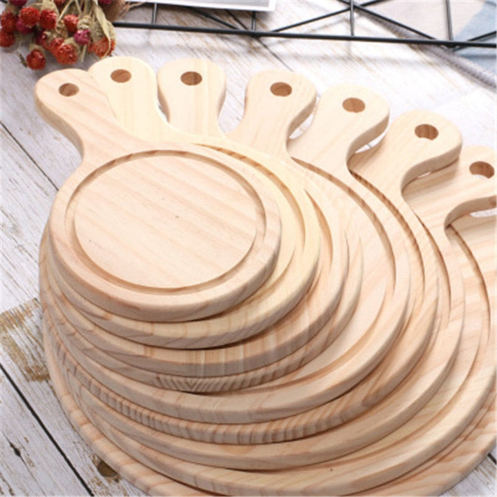 Wooden Pizza board Round with Hand Pizza Baking Tray Pizza Board | Stornfield