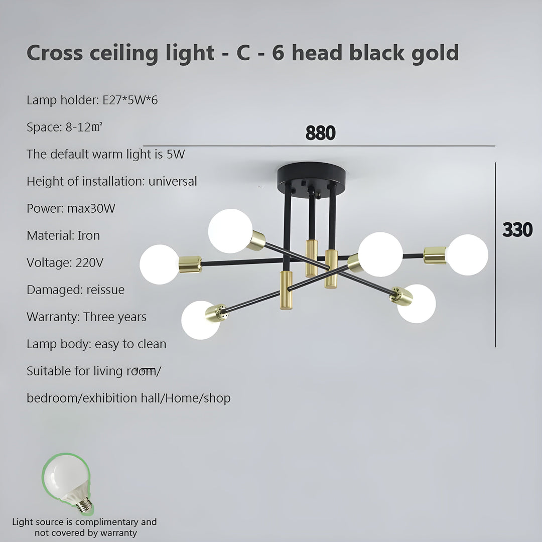 Creative LED Hanging Lamp – Vintage Antique Gold Chandelier for Living Room & Dining Room | Stornfield