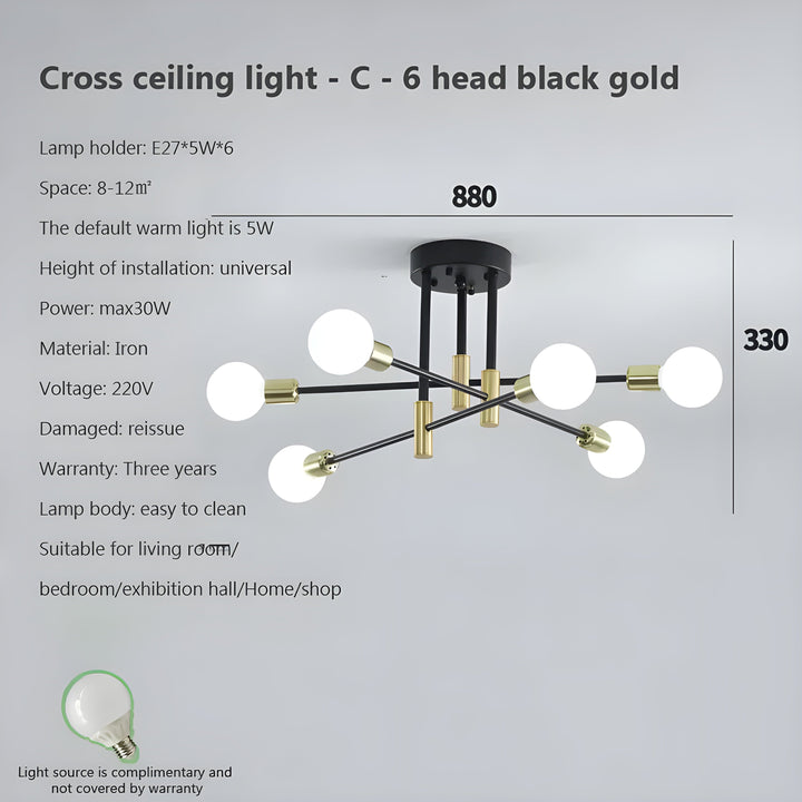 Creative LED Hanging Lamp – Vintage Antique Gold Chandelier for Living Room & Dining Room | Stornfield