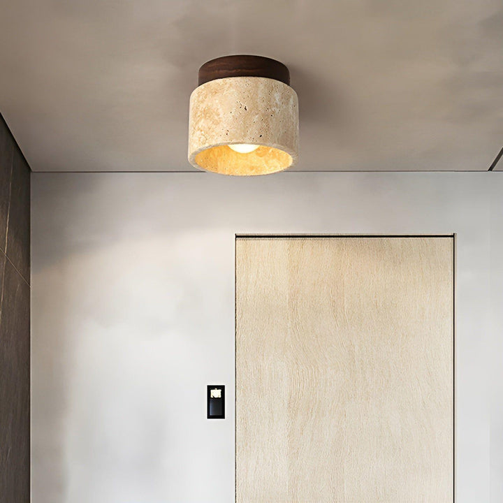 LumiStone - Wabi Sabi Yellow Marble Japanese Ceiling Light | Stornfield