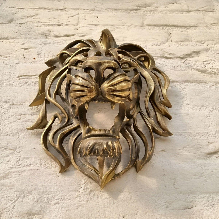 Exquisite Stornfield Gold-Plated Lion Head Wall Sculpture