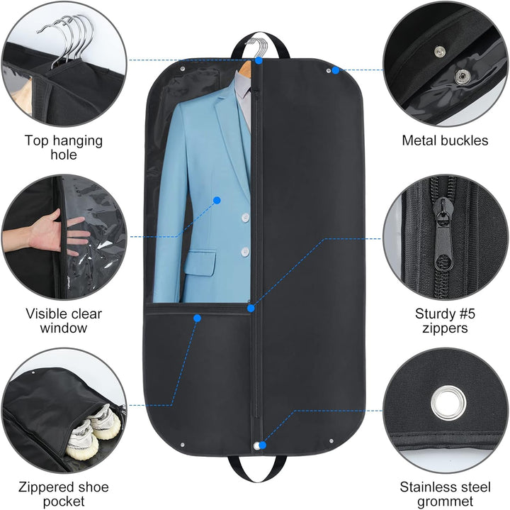 Waterproof Oxford Garment Bag – Suit Cover with Gusset & Pockets (2-Pack) | Stornfield