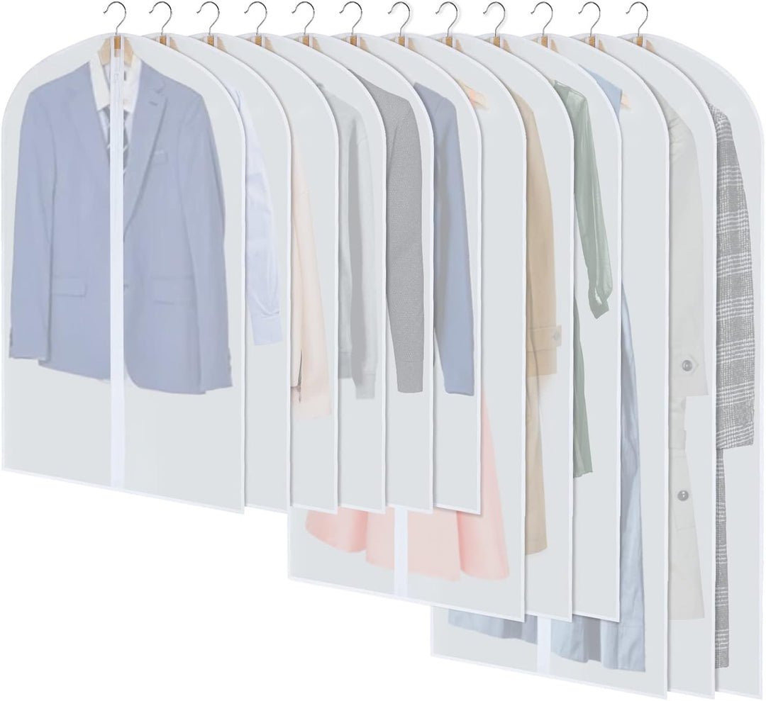 PEVA Garment Cover Set – 24-Pack Hanging Garment Covers in 3 Sizes | Stornfield