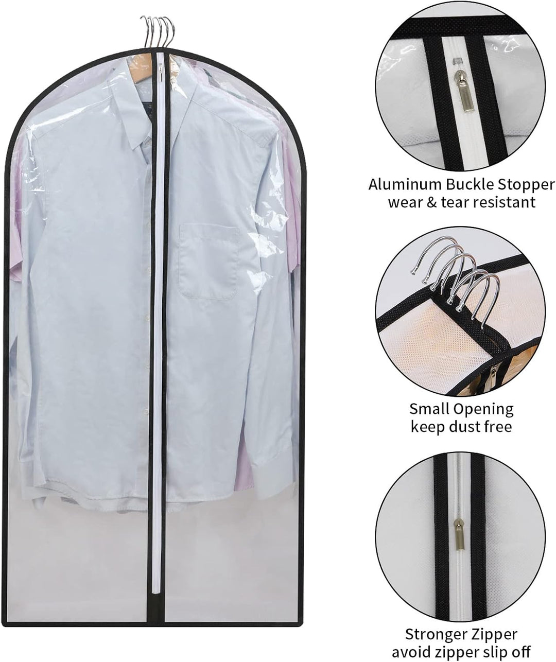 PEVA Garment Cover Set – 24-Pack Hanging Garment Covers in 3 Sizes | Stornfield