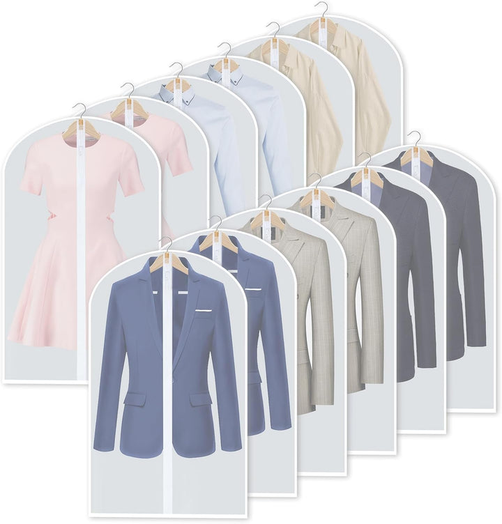 PEVA Garment Cover Set – 24-Pack Hanging Garment Covers in 3 Sizes | Stornfield
