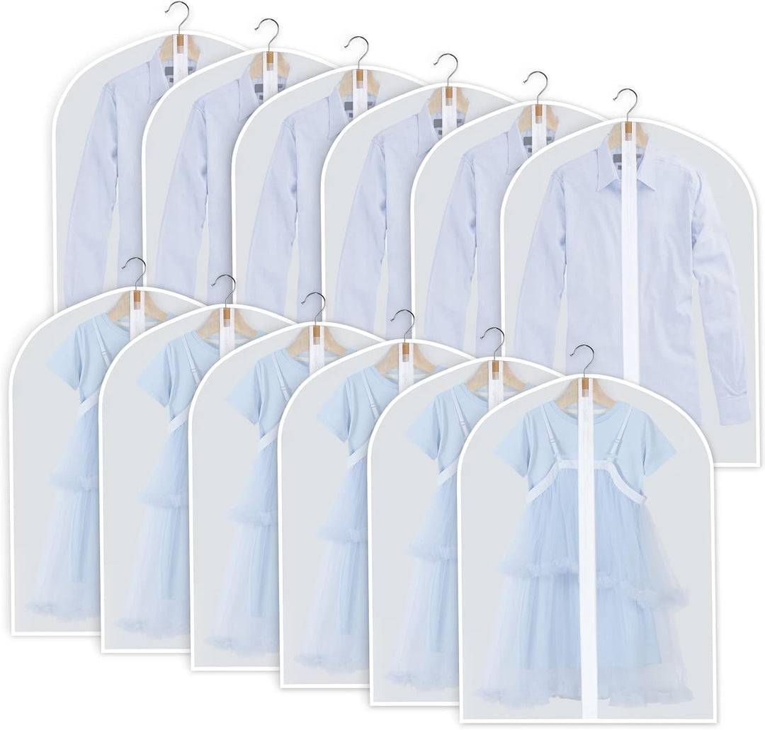PEVA Garment Cover Set – 24-Pack Hanging Garment Covers in 3 Sizes | Stornfield