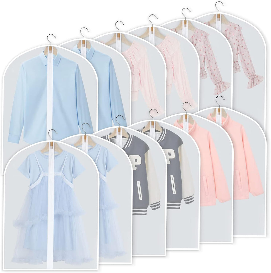 PEVA Garment Cover Set – 24-Pack Hanging Garment Covers in 3 Sizes | Stornfield