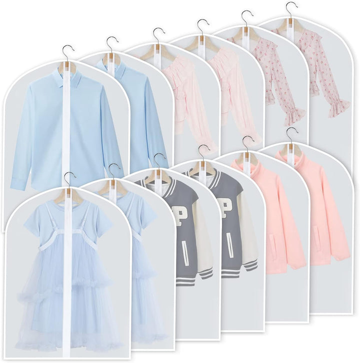 PEVA Garment Cover Set – 24-Pack Hanging Garment Covers in 3 Sizes | Stornfield