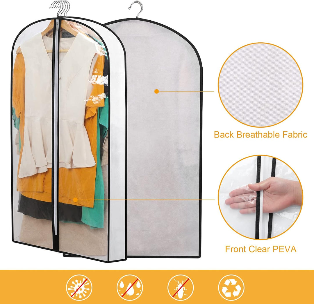PEVA Garment Cover Set – 24-Pack Hanging Garment Covers in 3 Sizes | Stornfield